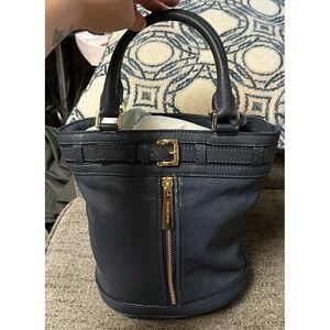 Black Leather Bucket Bag